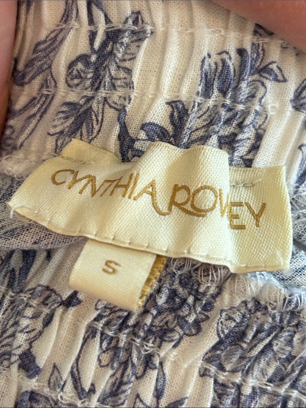 Cynthia Rowley Tiered Toile Print Maxi Skirt Small w MEASUREMENTS Lavender/Blue - Picture 3 of 11